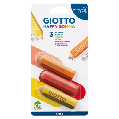 Giotto Happy Gomma 3 Pezzi